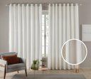 Ver imagem 2 de Cortina Tecido Linho 4,00M De Largura X 2,40M De Altura Palha Para Sala Ou Quarto