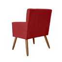 Ver imagem 4 de Conjunto 2 Poltronas Estofadas Pés Palito Sala de Visitas Onix Suede Vermelho - LM DECOR