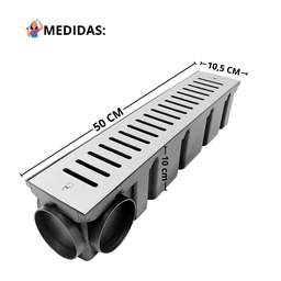 Ralo Quintal 10x50 Inox 304 Sistema Abre Fecha Coletor Modular Preto Multi Saídas - 3