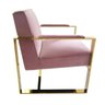 Poltrona em Metal Dourado com Estofado em Veludo Rosa - 72x80x79cm - 3