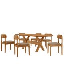 Ver imagem 5 de Sala de Jantar Star 6 Lugares Tampo MDF Barril Imbuia 180cm Moderna