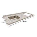 Ver imagem 2 de Pia Granito Marfim Arabesco Cuba Funda e Corte Cooktop 200cm: Marfim Arabesco