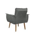 Ver imagem 3 de Kit 02 Poltronas Decorativas Opala Lux Sala Recepeção Cinza - Visan Estofados