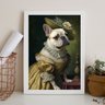 Quadro Bulldog Francês Branquinha - Lady 33x24cm:madeira Branca - 1