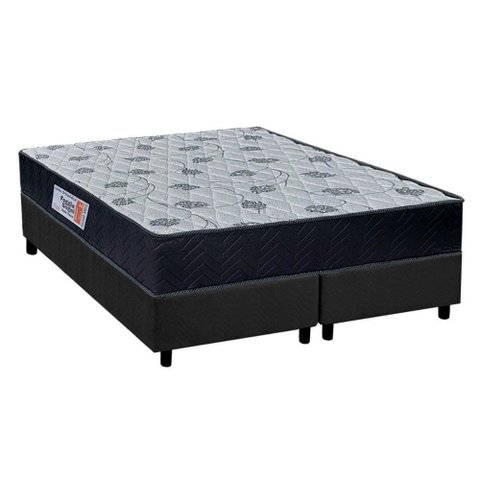 Cama Box Queen: Colchão Ortopédico Orthoflex Foggia Sogni Unic Face + Base CRC Suede Gray(158x198