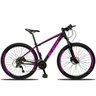 Bicicleta Aro 29 KSW 2.0 XLT 27v GTA Freio Hidráulico - Preto com Rosa - 19 - 1