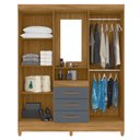 Ver imagem 6 de Guarda Roupa Solteiro Capelinha com Espelho 204cm Caprese M07 Freijó/cinza - Mpozenato