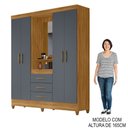 Ver imagem 5 de Guarda Roupa Solteiro Capelinha com Espelho 204cm Caprese M07 Freijó/cinza - Mpozenato