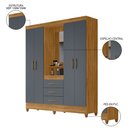 Ver imagem 3 de Guarda Roupa Solteiro Capelinha com Espelho 204cm Caprese M07 Freijó/cinza - Mpozenato