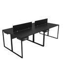 Ver imagem 2 de Escrivaninha Mesa Escritório 2 Gavetas 4 Lugares 240cm Industrial Preto
