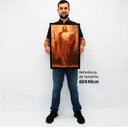Ver imagem 2 de Quadro Decorativo Coração de Jesus em Moldura Caixa Tacolado Moldura Caixa Alta 4,5cm Madeira sem Vi