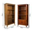 Ver imagem 4 de Kit Duas Estantes Livreiro Abertas Madeira Maciça com Uma Estante Livreiro 2 Portas Castanho