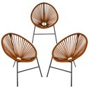 Ver imagem 2 de Conjunto 3 Cadeiras para Area Externa Acapulco em Aço Carbono e Corda Náutica