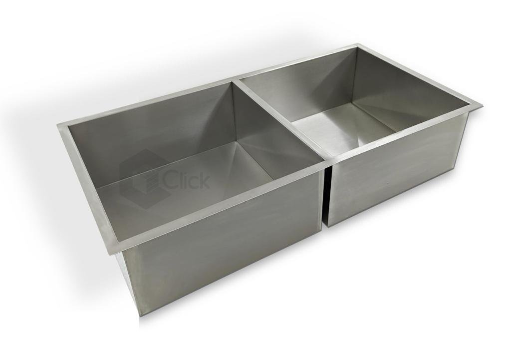 Cuba Dupla Gourmet Inox AJL 40x40 CUBA DUPLA QUADRADA INOX - 4