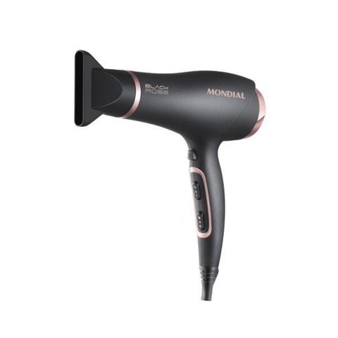 Secador de Cabelo Mondial Black Rose SC-37, 3 Temp, 2 Vel, Preto/Rosa - 110V