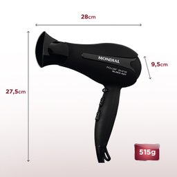 Secador de Cabelos Mondial Power Shine Black SC-13, 2 Vel, 3 Temp, 1800W, Preto - 220V - 5
