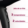 Secador de Cabelos Mondial Power Shine Black SC-13, 2 Vel, 3 Temp, 1800W, Preto - 220V - 3