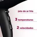 Ver imagem 3 de Secador de Cabelos Mondial Power Shine Black SC-13, 2 Vel, 3 Temp, 1800W, Preto - 220V