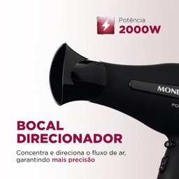 Secador de Cabelos Mondial Power Shine Black SC-13, 2 Vel, 3 Temp, 1800W, Preto - 220V - 2