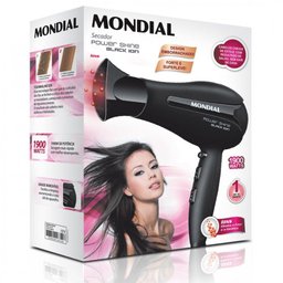 Secador de Cabelos Mondial Power Shine Black SC-13, 2 Vel, 3 Temp, 1800W, Preto - 220V - 8
