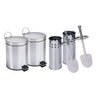 Kit Lixeiras Aço Inox - 2 de 5 Litros + 2 Escovas Sanitária - 1