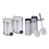 Kit Lixeiras em Inox - 2 de 3 Litros + 2 Escovas Sanitária - 1