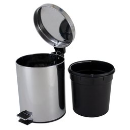 Kit Lixeiras em Inox - 2 de 3 Litros + 2 Escovas Sanitária - 3