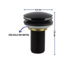 Ver imagem 4 de Valvula Ralo Click Preto Fosco Pia Lavatório Cuba Metal 7/8