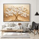 Ver imagem 1 de Quadro Decorativo Árvore com Flores Brancas Sala Quarto Casa Escritório