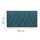Ver imagem 2 de Painel Estofada Istambul Botão Capitonê 90cm Solteiro para Cama Box Quarto Suede Azul Turquesa -