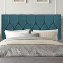 Ver imagem 1 de Painel Estofada Istambul Botão Capitonê 90cm Solteiro para Cama Box Quarto Suede Azul Turquesa -