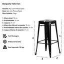 Ver imagem 3 de Kit 4 Banquetas Altas Iron Tolix Titan Rivatti Preta Base Metal