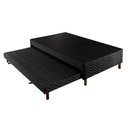 Ver imagem 1 de Cama Box Base c/Auxiliar com Auxiliar Sommier Rústico Bordado Black (88x188x30) - Paropas