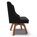 Ver imagem 6 de Kit 6 Cadeiras Estofadas Giratória para Sala de Jantar Lia Suede Preto - Ibiza