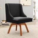 Ver imagem 2 de Kit 6 Cadeiras Estofadas Giratória para Sala de Jantar Lia Suede Preto - Ibiza