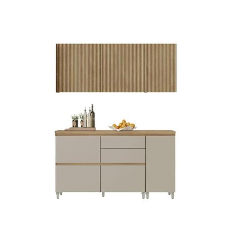 Cozinha Completa Nesher 4 Peças Rainha CZ434 Nature/Greige