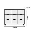 Ver imagem 4 de Nicho Organizador com Rodízios Toys 9 Gavetas Q01 Preto/Branco - Mpozenato