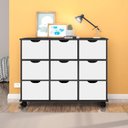 Ver imagem 2 de Nicho Organizador com Rodízios Toys 9 Gavetas Q01 Preto/Branco - Mpozenato