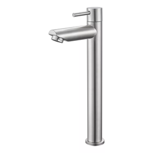 Torneira Lavatório Inox Aço Escovado Bica Alta