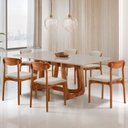 Ver imagem 1 de Conjunto Sala de Jantar Mesa Madeira Maciça Genova 6 Cadeiras Monaco Marrom/Cinamomo Imbuia/Off Whit