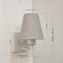 Ver imagem 2 de Arandela Quadrada Md-2034 Branco Cúpula em Tecido Cone Rustico Cinza - Bivolt Lustres Vivare