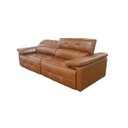 Ver imagem 2 de Sofá Retrátil e Reclinável de Couro Queen - 2,60M - Conhaque com Brilho