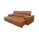 Ver imagem 4 de Sofá Retrátil e Reclinável de Couro Queen - 2,60M - Conhaque com Brilho