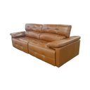 Ver imagem 1 de Sofá Retrátil e Reclinável de Couro Queen - 2,60M - Conhaque com Brilho