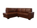 Ver imagem 1 de Sofá de Couro Canto Marrocos 2 Lugares - Chaise Esquerda - Conhaque com Brilho
