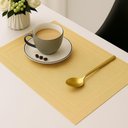 Ver imagem 2 de Jogo 4 Lugar Americano Retangular Mesa Pvc Dourado Executivo 30x45cm em Casa Tem