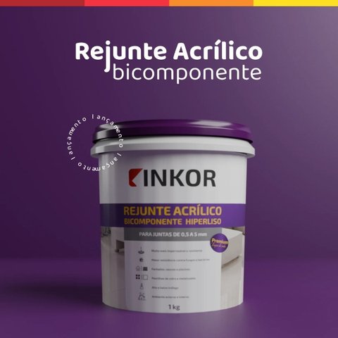 Rejunte Acrilico Bicomponente Alaska 1kg Pote Inkor