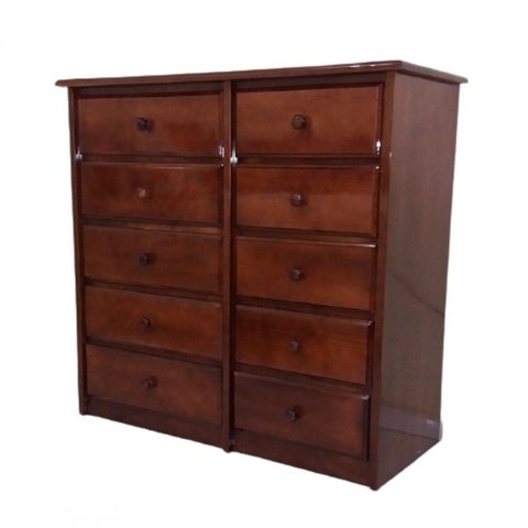 Cômoda Madeira Leila 10 Gavetas 1,08m Imbuia