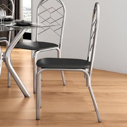 Conjunto de Mesa Leon 150x80cm com 6 Cadeiras Nice Cromado e Tampo de Vidro Tubform - 3