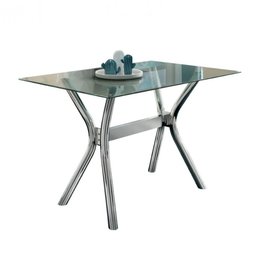 Conjunto de Mesa Leon 150x80cm com 6 Cadeiras Nice Cromado e Tampo de Vidro Tubform - 4
